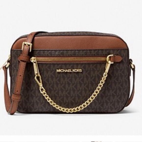 Michael Kors Brown /Tan Jet Set Large Logo
Crossbody Bag NWT - Picture 2 of 8